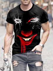Monster Pattern Print Men's Short Sleeve T-shirt Graphic Tee