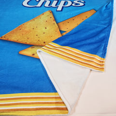 Funny Potato Chip Bag Print Blanket Flannel Throw