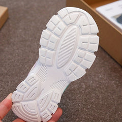 Girl's Hook And Loop Fastener Running Shoes