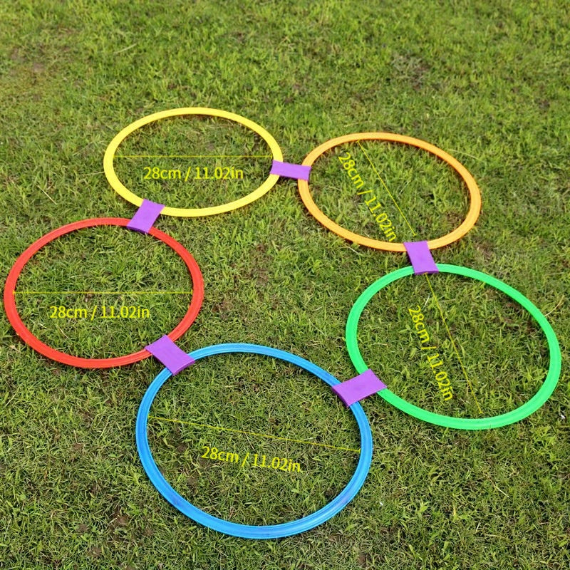 Hopscotch Ring Set 10 Hoops 10 Connectors Agility Circles for Trainers