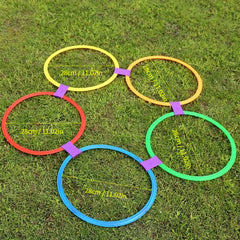 Hopscotch Ring Set 10 Hoops 10 Connectors Agility Circles for Trainers