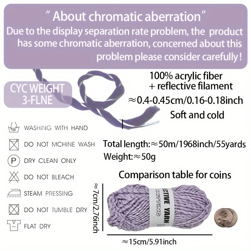 Reflective Wool Icelandic Wool Reflective Thread 50g 50m