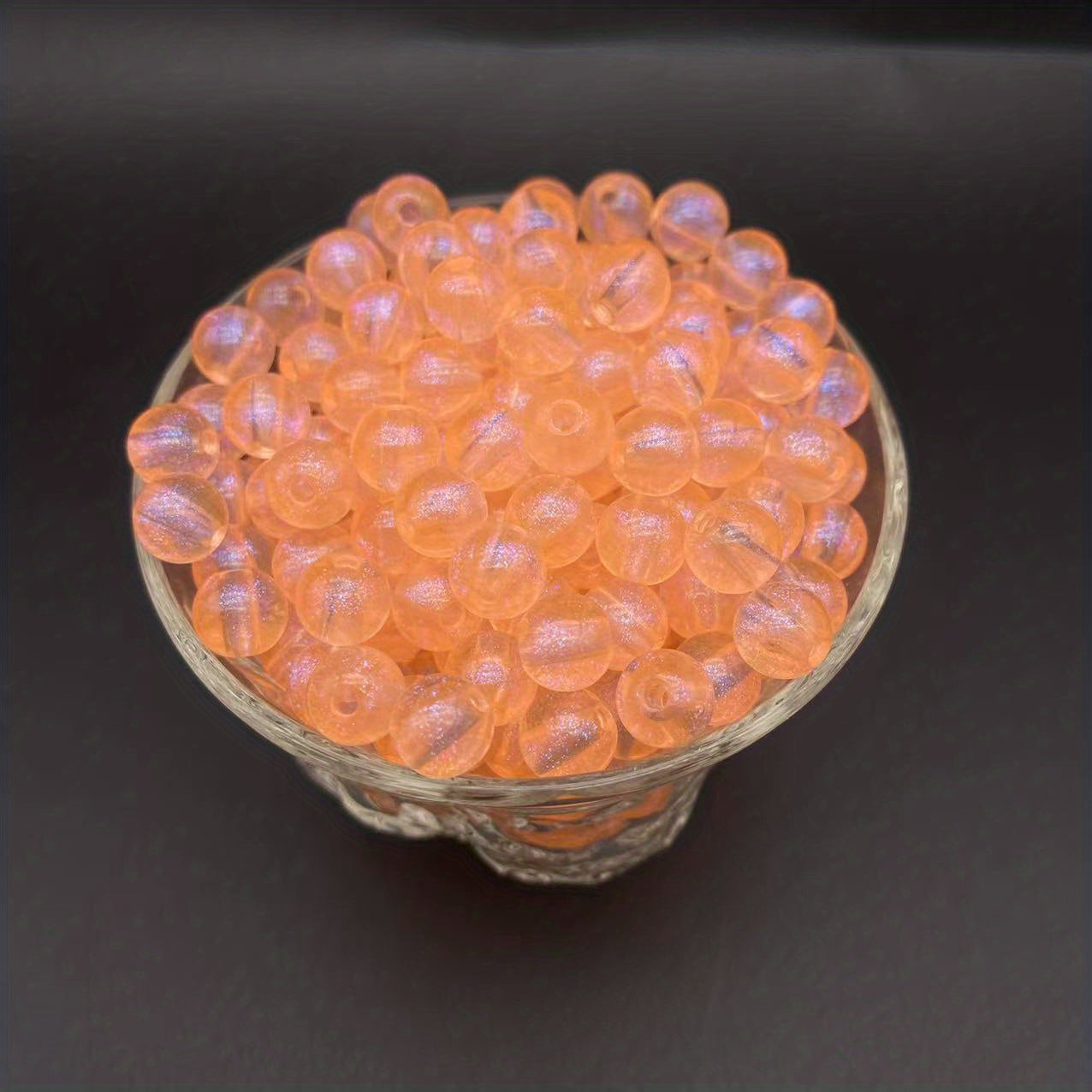 60pcs 8mm Mermaid Round Acrylic Spacer Beads for DIY Jewelry Necklace Bracelet