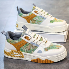 Men's Graphic Lace up Sneakers Skate Shoes Breathable