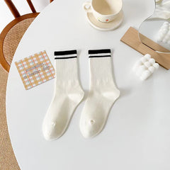 5 Pairs Cotton Crew Socks for Spring Summer Sports