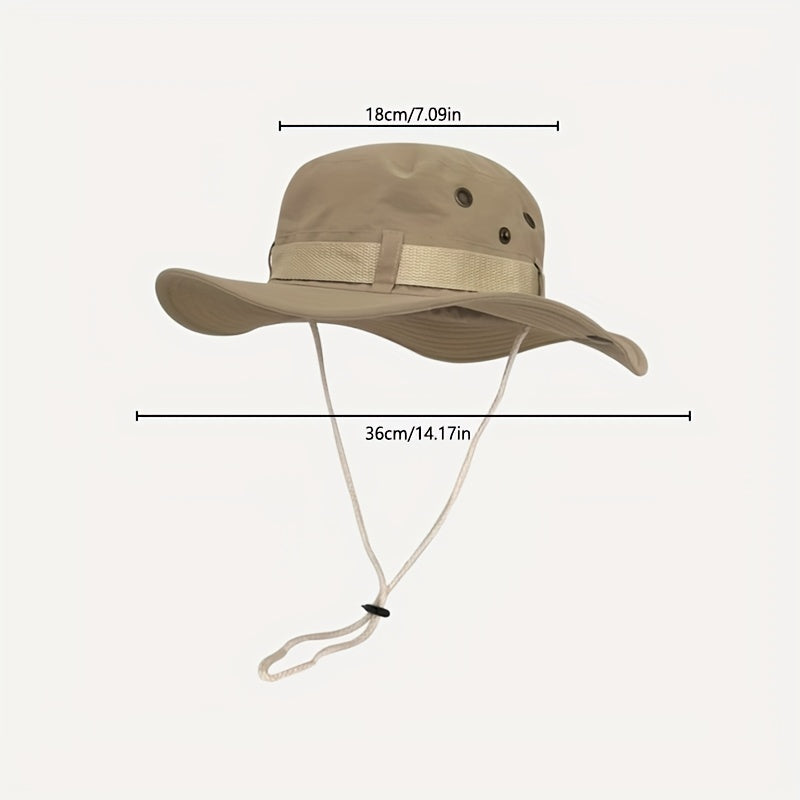 Solid Drawstring Bucket Hat Thin Breathable Sun Hat for Women