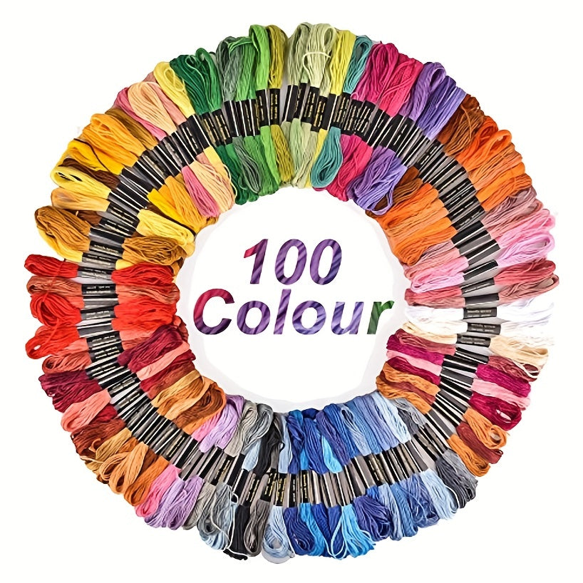 100pcs 100 Colours Threads Sewing Threads Embroidery Set
