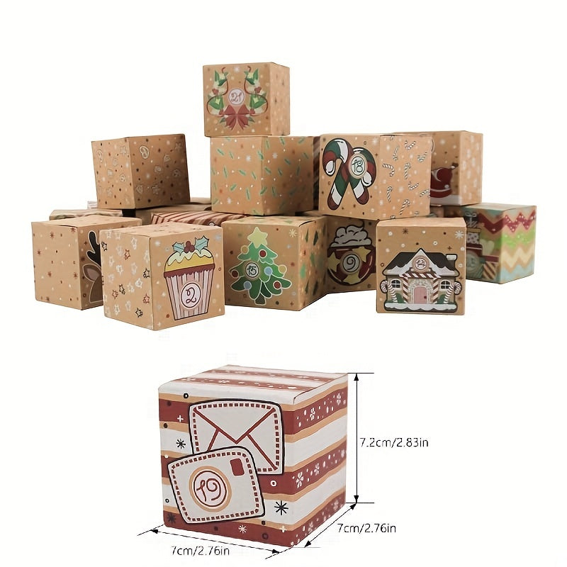 24pcs Christmas Advent Calendar Candy Box 24 Days Countdown