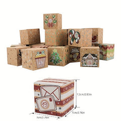 24pcs Christmas Advent Calendar Candy Box 24 Days Countdown