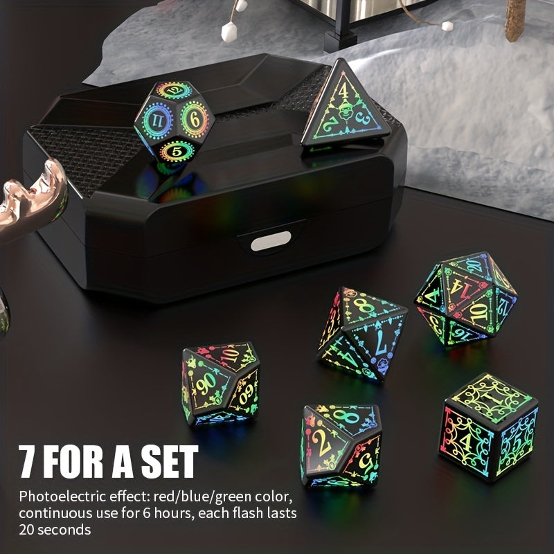 7pcs LED Flashy Dices Christmas Gift Illuminate Board Game Nights