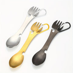 2pcs Stainless Steel Fork Spoon Bottle Opener Can Opener