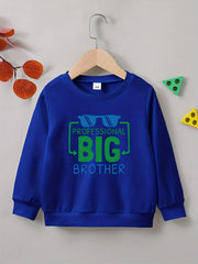 PRO BIG BROTHER Boys Sweatshirt Letter Print Crew Neck Long Sleeve Top