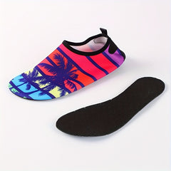 Women's Coconut Tree Pattern Beach Water Socks