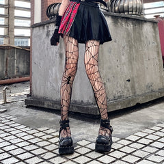 Skull Pattern Fishnet Tights Halloween Pantyhose Women's Stockings