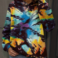 Tie Dye Kangaroo Pocket Hoodie Long Sleeve Hoodie Sweatshirt