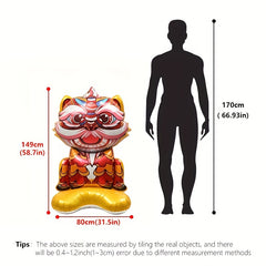 1pc Spring Decoration Balloon Wealth God Lion Aluminum Film Balloon