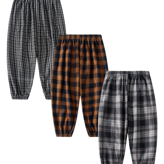 Boys Casual Plaid Long Pants for Spring & Autumn Kids Clothing