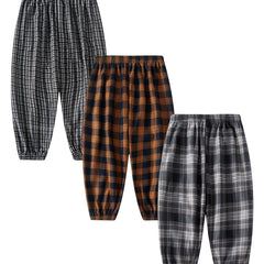 Boys Casual Plaid Long Pants for Spring & Autumn Kids Clothing