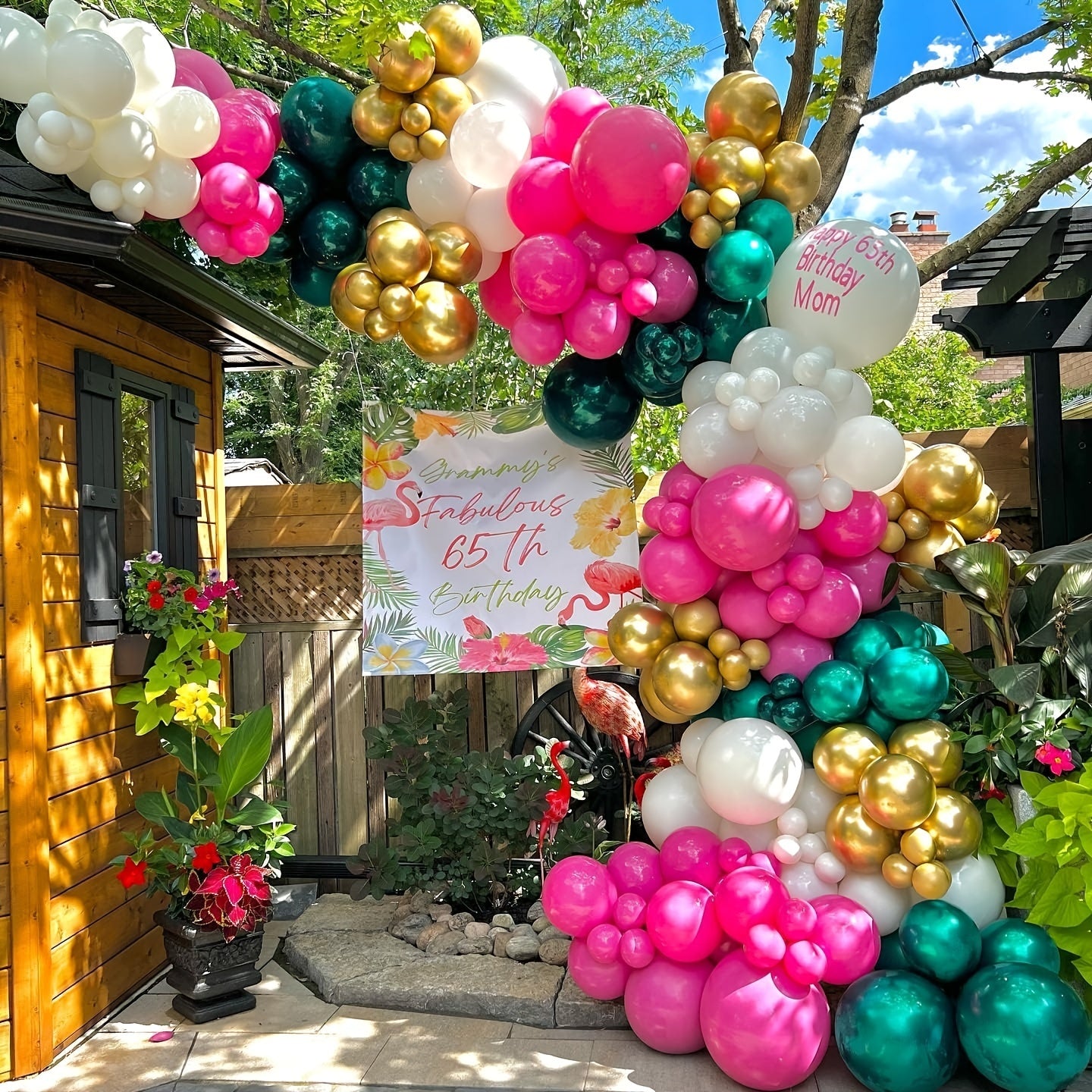 135pcs Hawaiian Tropical Theme Balloons Garland Kit Summer Baby Shower Birthday