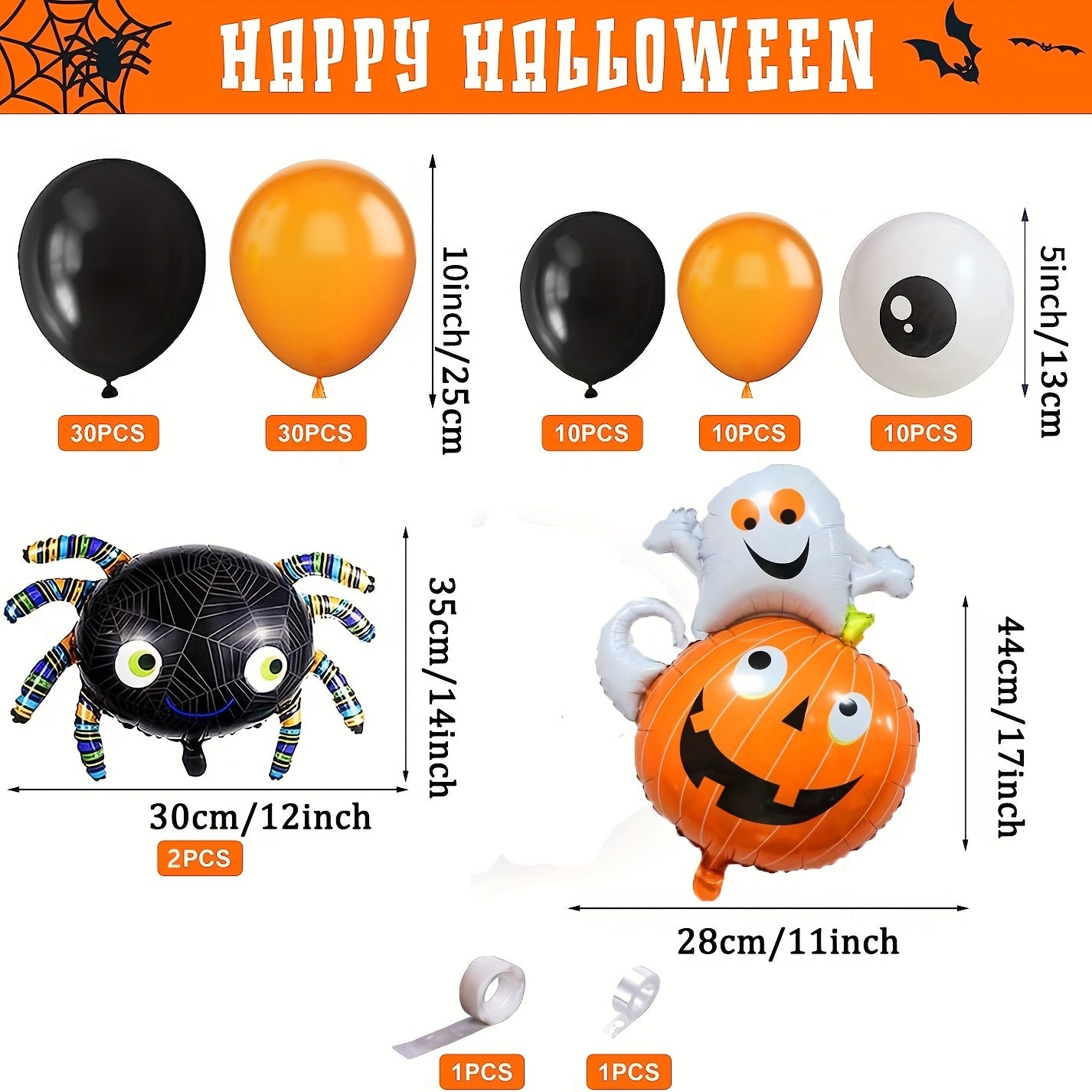 Halloween Balloons Garland Kit Orange Halloween Balloons Arch Kit