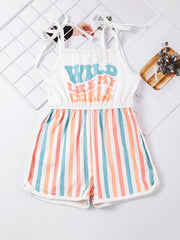 Toddler Girls WILD LIKE MY CURLS Stripe Cami Rompers