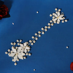 Bridal Headband Rhinestone Faux Pearl Beaded Headband Floral Head Accessories