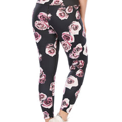 Floral Print High Waist Leggings Plus Size