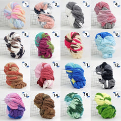 Mixed Chunky Chenille Yarn Soft Coarse Polyester Yarn for Home Decor