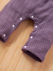 Baby Girl's Lace Trim Snap Bib Pants Jumpsuit