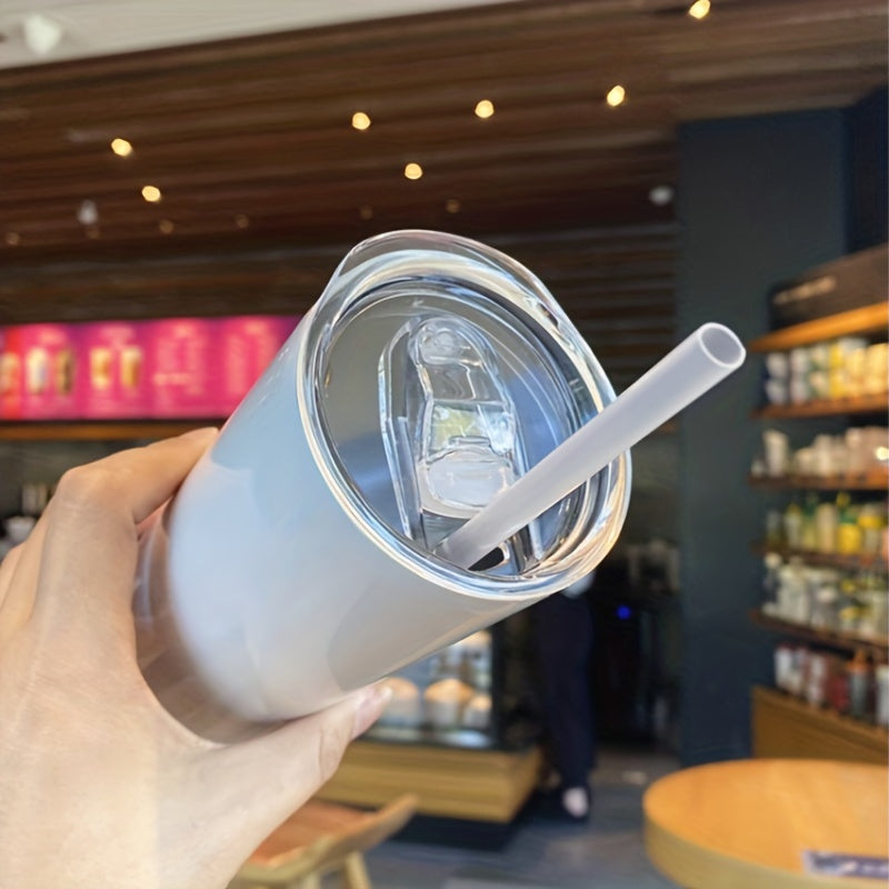 20oz Fitness Stainless Steel Vacuum Cup with Straw for Outdoor Sports