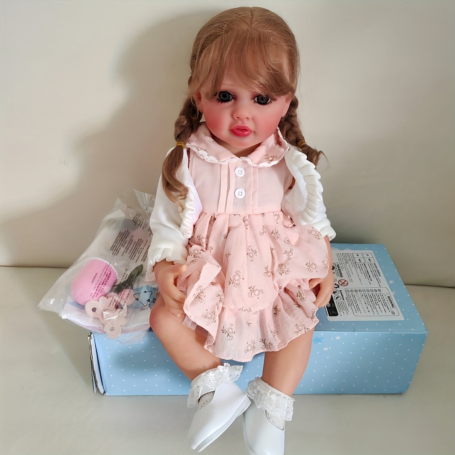 22" Realistic Vinyl Betty Reborn Doll, Hand Implanted Hair