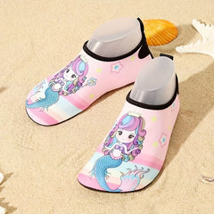 Cartoon Mermaid Water Shoes for Girls, Quick Dry Lightweight