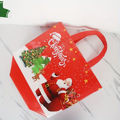 1pc Red Christmas Printed Storage Bag Cartoon Snowman Non-woven Tote Bag
