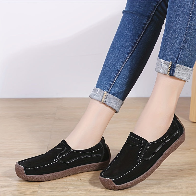 Women's Slip-On Loafers Flat Walking Shoes Work Gym