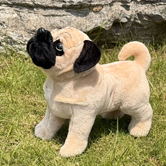 Light Brown Pug Stuffed Animal Plush Dog Toy with Expressive Eyes