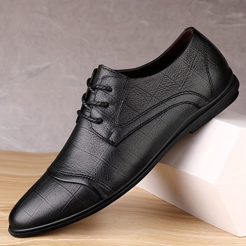 Men's Retro Leather Stitch Lace Up Dress Shoes