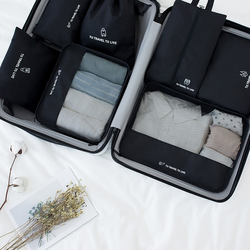 7pcs Travel Storage Bag Clothes And Shoes Luggage Sorting