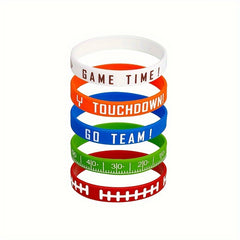 5 Pcs Rugby Silicone Bracelet: Inspirational Sports Wristband