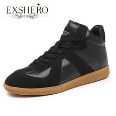 EXSHERO Men's Leather Skate Shoes Casual Sneakers