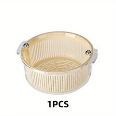 Rotating Double layer Drain Basket Kitchen Storage