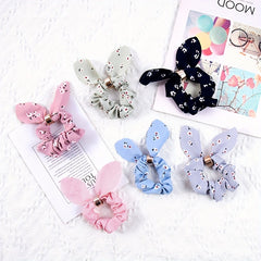 Rabbit Ear Striped Hairband Elastic Hair Rope