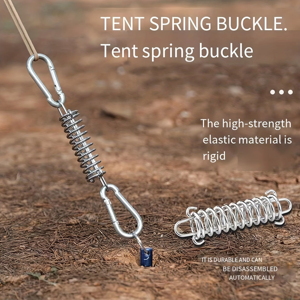 1pc Tent Wind Spring Wind Rope Buckle Stainless Steel Awning Fixed