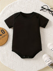 Cotton Baby Short Sleeve Bodysuit Solid Romper