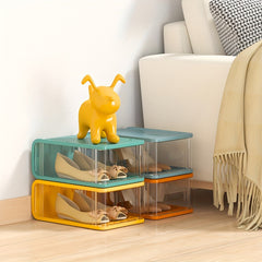 4pcs Candy Rustproof Shoe Box Stackable 21.5 32.5 13 Decorative Shoe Display