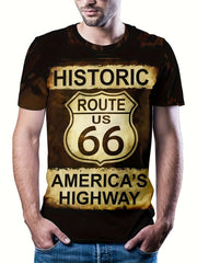 3D Print T shirt Men's Casual Street Style Stretch Tee Shirt
