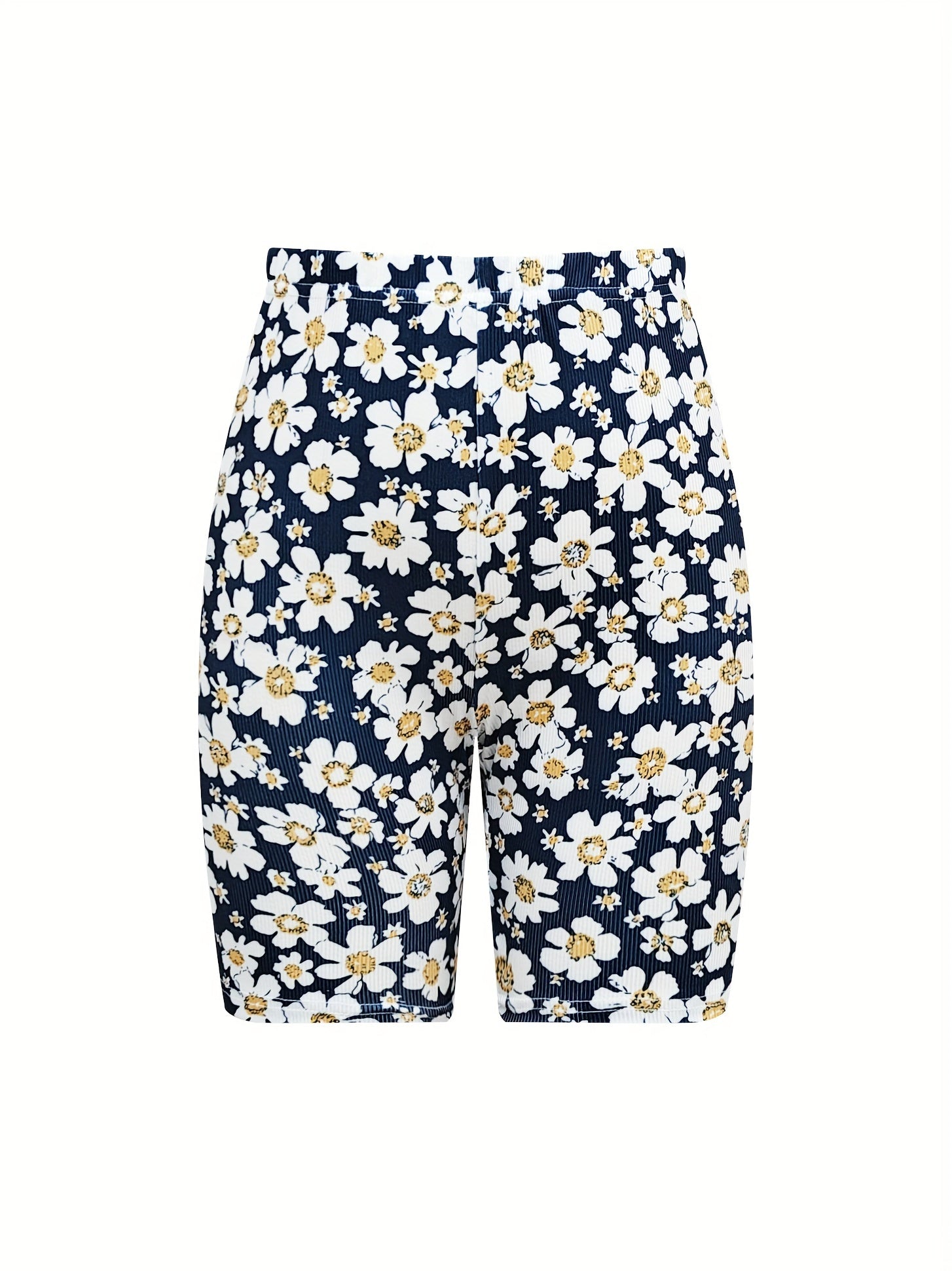Flower Print Yoga Shorts High Stretch Running Sports Summer Shorts