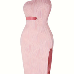Sexy Dress Women's Plus Textured One Shoulder Tank Dress