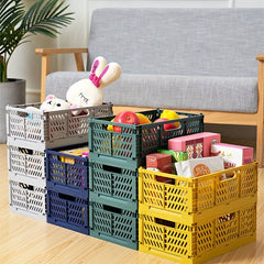 Plastic Folding Storage Basket Large Capacity Organizer Container