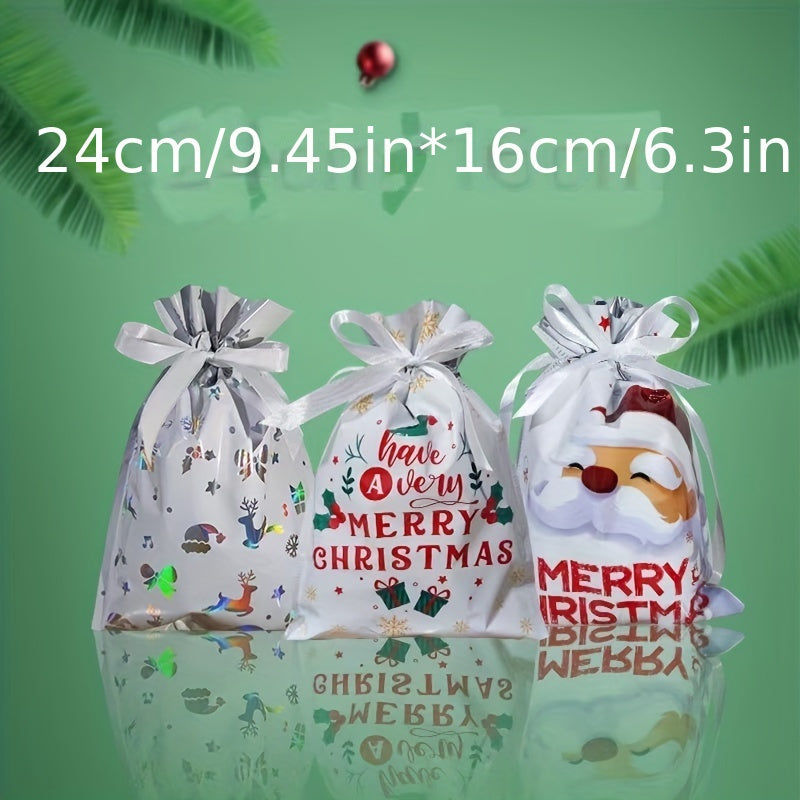 Christmas Drawstring Gift Bag Santa Claus Candy Bag 1pc