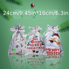 Christmas Drawstring Gift Bag Santa Claus Candy Bag 1pc